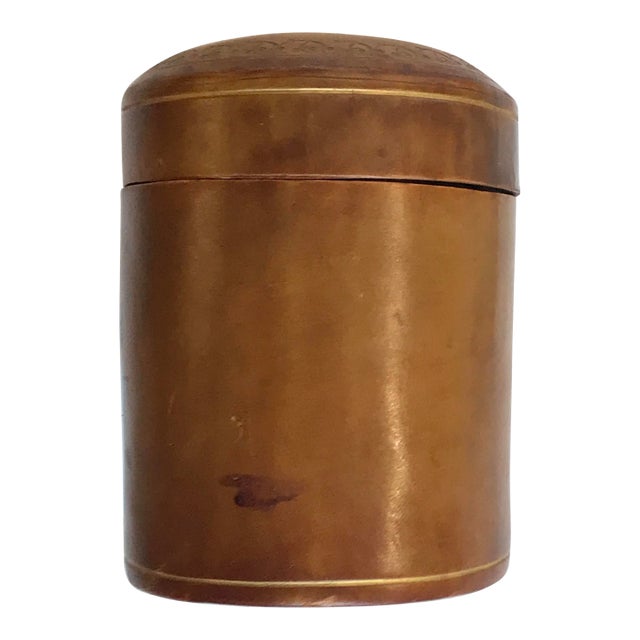 Made in Italy Leather Box W/ Lid For Sale