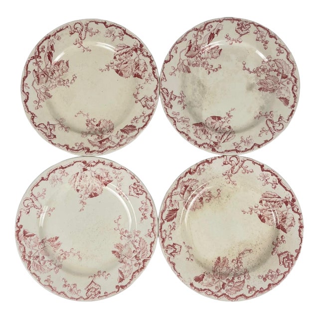 Vintage Terre De Fer Dinner Plates from KG Lunéville, 1800s, Set of 4 For Sale