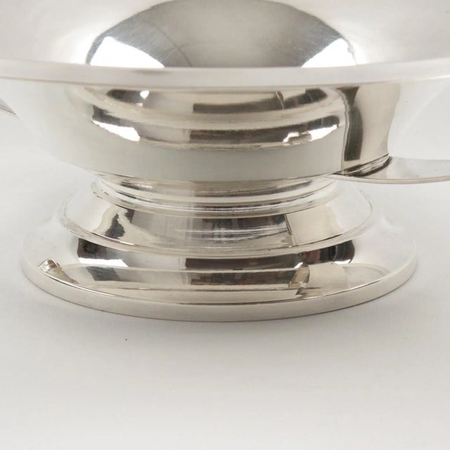 1930s Art Deco Modernist Silver Plate Decorative Bowl Centerpiece For Sale - Image 5 of 8
