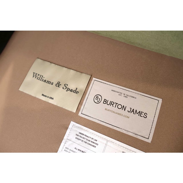 Olive Modern Transitional Green Velvet Armchair by Burton James For Sale - Image 8 of 8