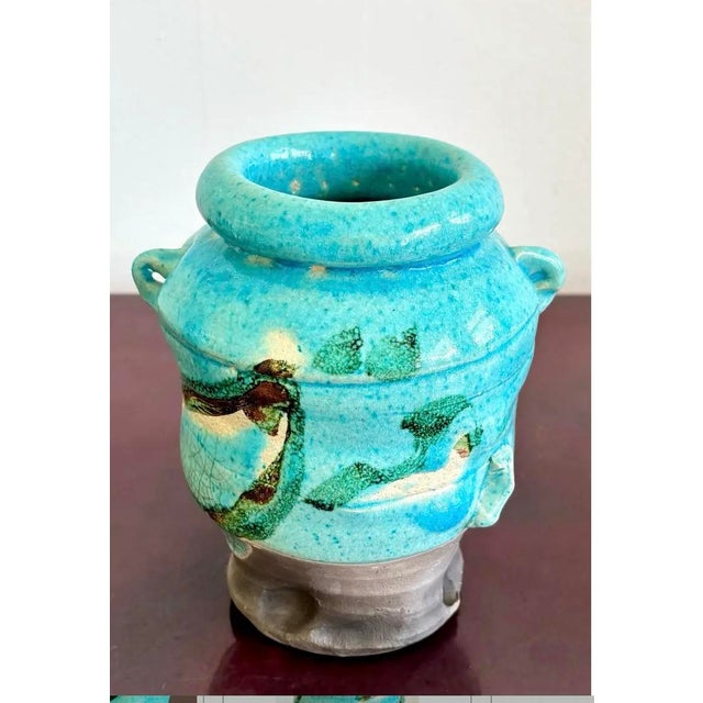 Late 20th Century Vintage Boho Hand Painted Vase For Sale - Image 5 of 5