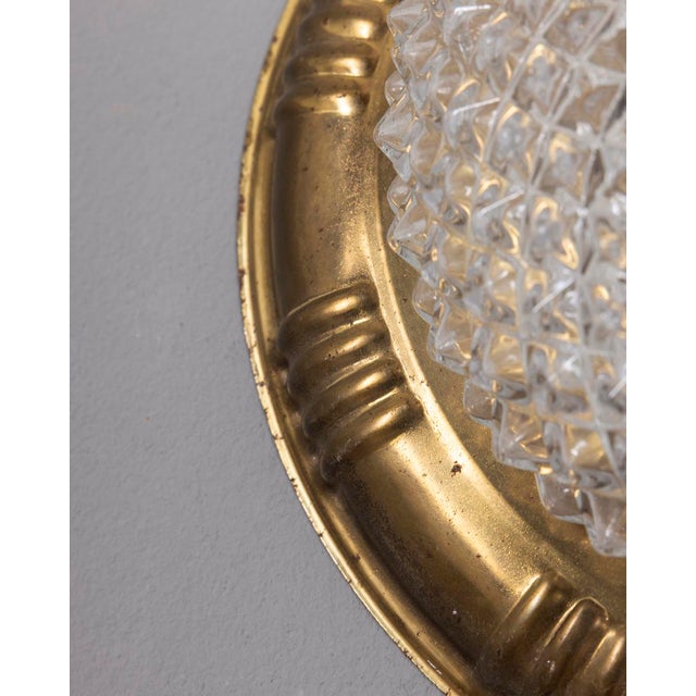 Gold Vintage Italian Ceiling Lamp in Brass and Glass, 1960s For Sale - Image 8 of 9