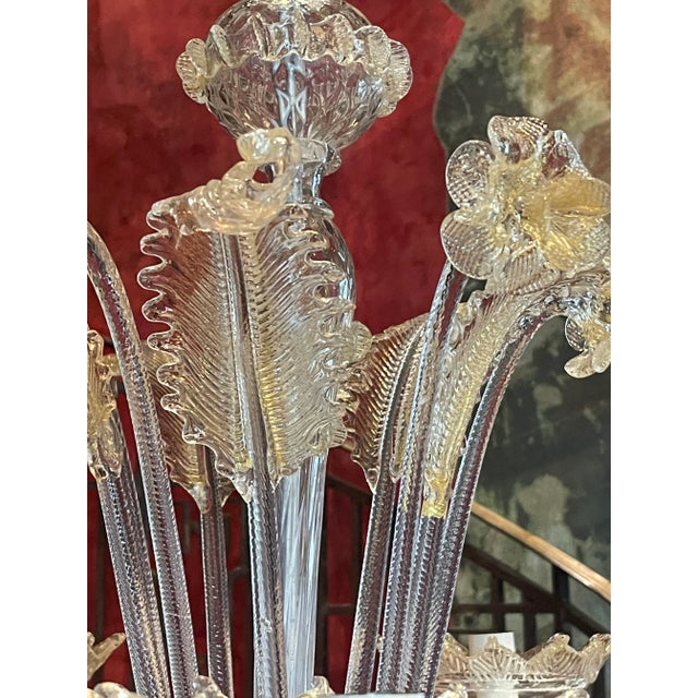 Metal Murano Chandelier, by Venini & Co. For Sale - Image 7 of 9