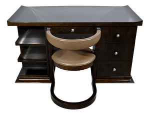Desk and Armchair in Sycomore by Hugues Chevalier, 1980, Set of 2