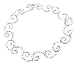 Vintage Angela Cummings Platinum & Diamond Swirl Necklace
