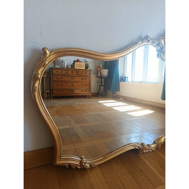 Large Louis XV Style Giltwood Mirror, 1970s For Sale - Image 10 of 15
