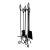 1970s Vintage Brutalist Boho Chic Wrought Iron Twisted Knob Fireplace Tools - 5 Pc Set. For Sale