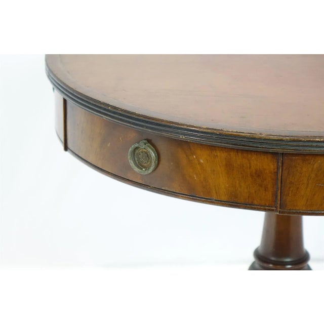 Mid 20th Century Wood Round Table With Drawers For Sale - Image 4 of 10
