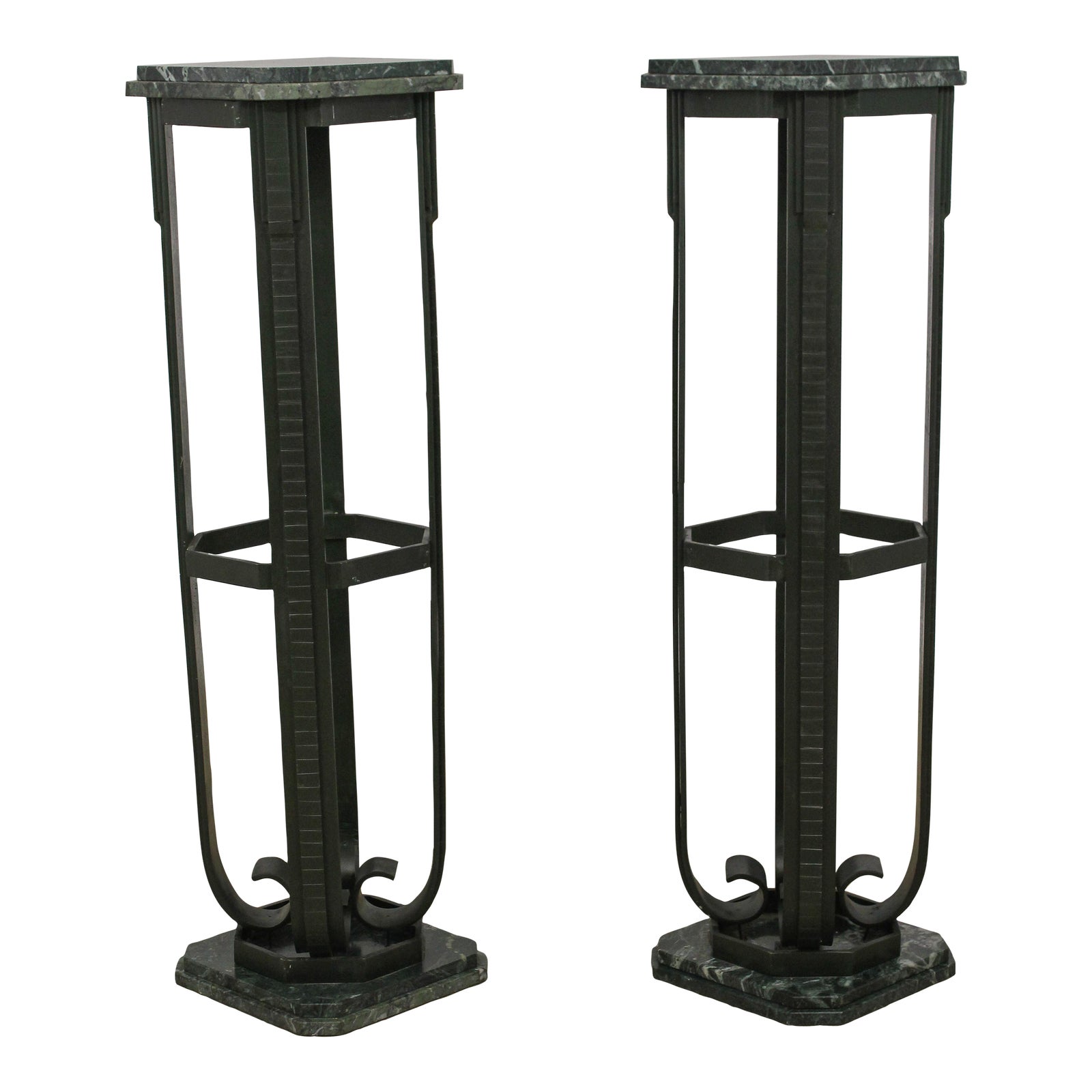 Ruhlmann Design Marble Top Art Deco Pedestals Chairish