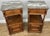 French Bedside Tables with Marble Top in Oak, Set of 2 For Sale - Image 14 of 14