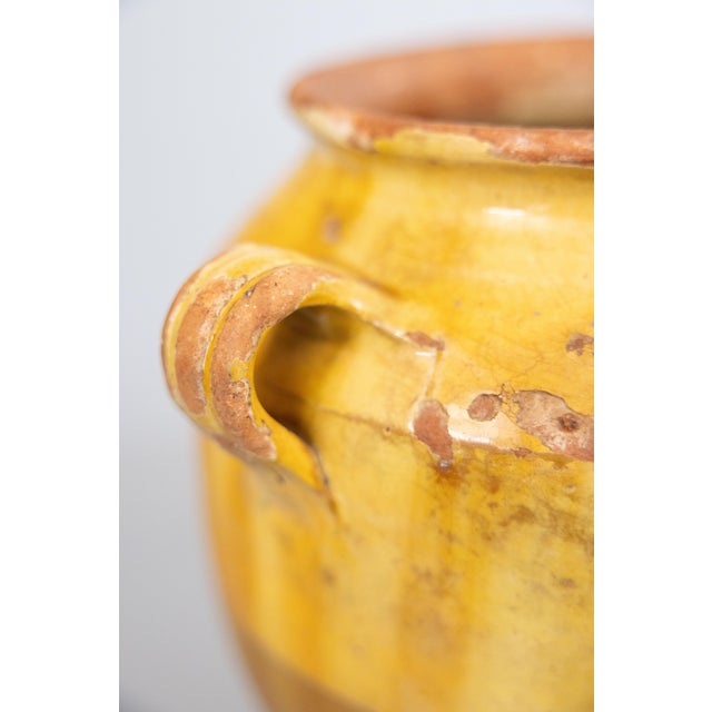 Large 19th Century French Glazed Yellow Confit Pot For Sale In Houston - Image 6 of 8