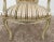 1960s Painted Wood Arm Chair Vintage Venetian Style Carved Cream Green Floral Stripe For Sale - Image 5 of 13