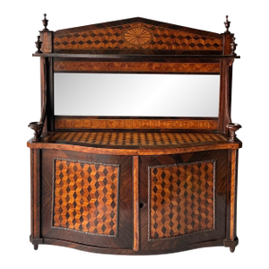 19th-C. French Neo-Classical Style Apothecary Display Wall Cabinet