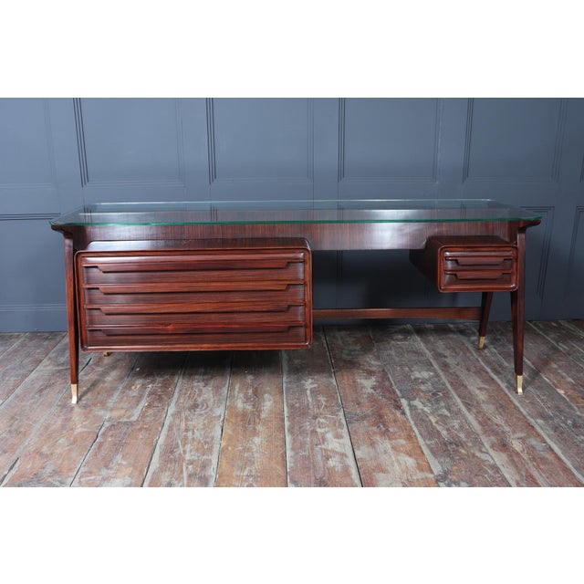 Mid-Century Italian Desk in Macassar Ebony by Dassi, 1950 For Sale - Image 13 of 17