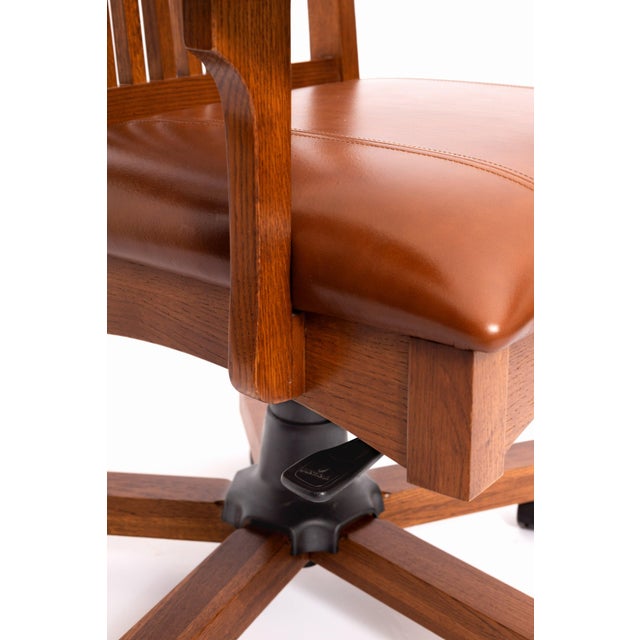 Arts and Crafts Mission Oak Office Chair - Walnut Stain For Sale - Image 16 of 18