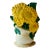 Sunflower Cast Iron Doorstop, 1940s Vintage Hand Painted Pitcher Form, American Farmhouse For Sale
