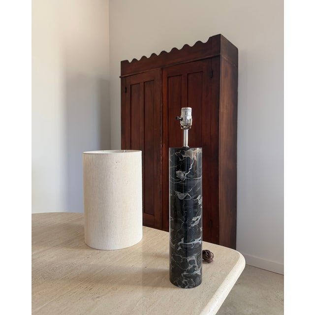 1960s Robert Sonneman Cylindrical Marble Lamp For Sale - Image 5 of 17