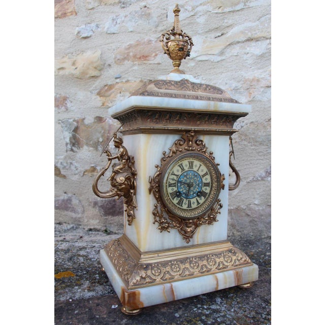 19th Century Pendulum Clock with Onyx Cornac For Sale - Image 11 of 11