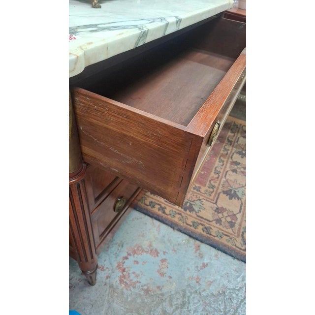 Louis XVI Marble Top Chest of Drawers, 1950 For Sale - Image 3 of 9