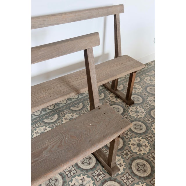 Antique Wooden Church Pews, 1890s, Set of 2 For Sale - Image 9 of 10