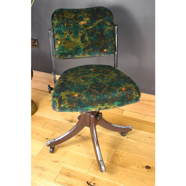Vintage Tansad Industrial Swivel Chair in Blackpop Velvet, 1950s For Sale - Image 14 of 18