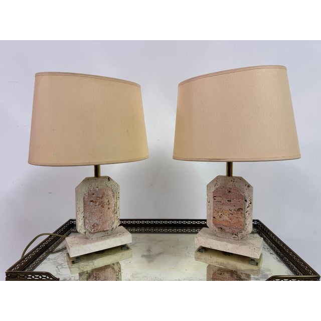 Vintage Travertine Table Lamps, 1970s, Set of 2 For Sale - Image 12 of 13