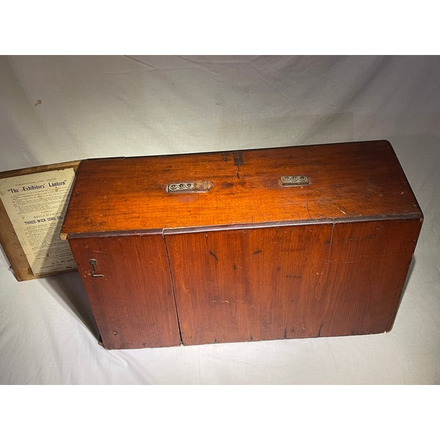 Antique 1800's c.t. Milligan Magic Lantern Projector & Wood Case Brass Lens For Sale - Image 15 of 18