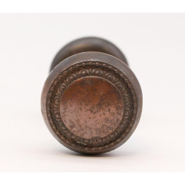 Antique egg & dart beaded concentric bronze door knobs. The manufacturer and date of creation is unknown. Includes two...