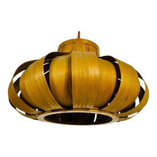 Midcentury Wooden Pendant Lamp by Hans-Agne Jakobsson, Sweden, 1960s For Sale