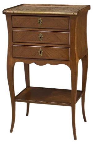 French Louis XV Rosewood and Marble Side Table
