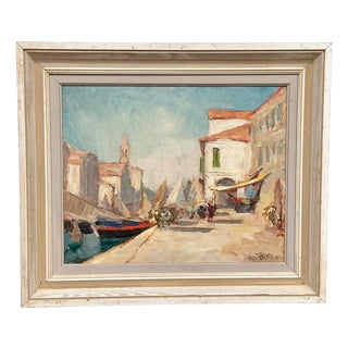 Knut Norman, Venice, 1950s, Oil on Panel, Framed For Sale