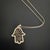 Metal Spiral Design Hamsa Sterling Silver & Diamond Necklace For Sale - Image 7 of 9