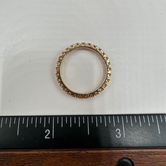 Early 21st Century Yellow Sapphire Full Eternity Ring in 14kt Yellow Gold - 1.4ctw, Size 6.5 For Sale - Image 5 of 5