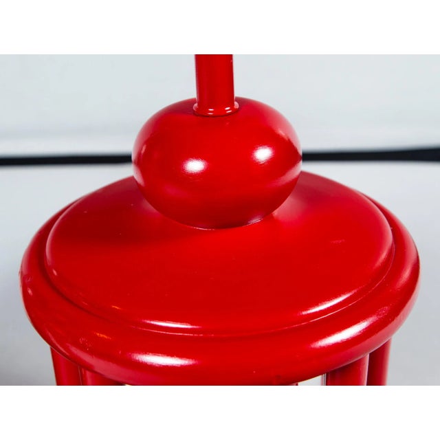 1960s Mid-Century Mirrored Red Lamps - a Pair For Sale - Image 5 of 11