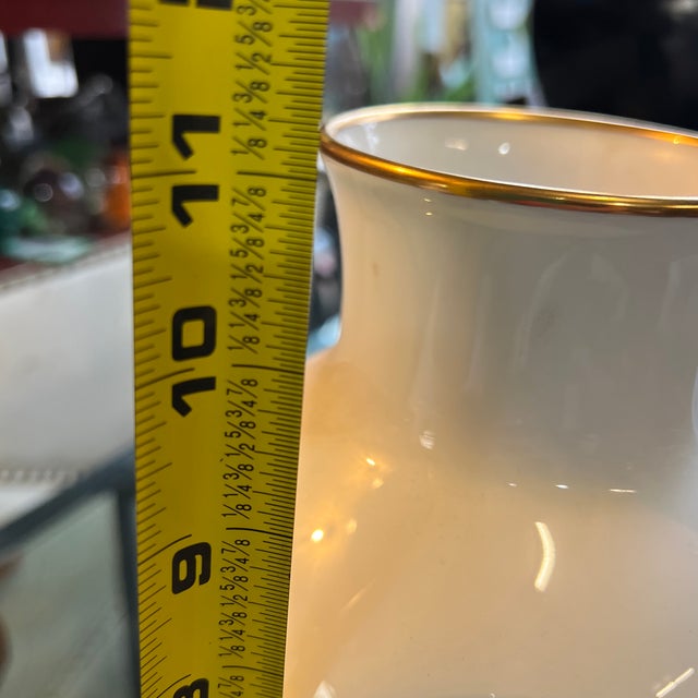 Asian Vintage Ceramic Okura China, Inc White Vase With Red Flowers, Box Included For Sale - Image 3 of 9