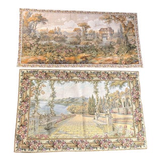 Pair of Late 20th Century French Gobelins-Style Verdure Tapestry Panels For Sale