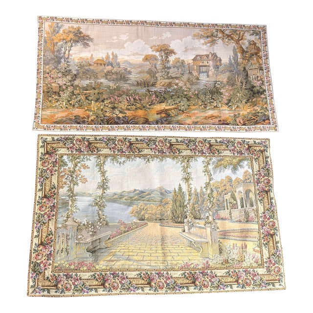 Pair of Late 20th Century French Gobelins-Style Verdure Tapestry Panels For Sale
