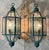 Pair of Vintage Solid Brass & Beveled Glass Wall Lantern - Sconces - Verdigris For Sale In Miami - Image 6 of 14