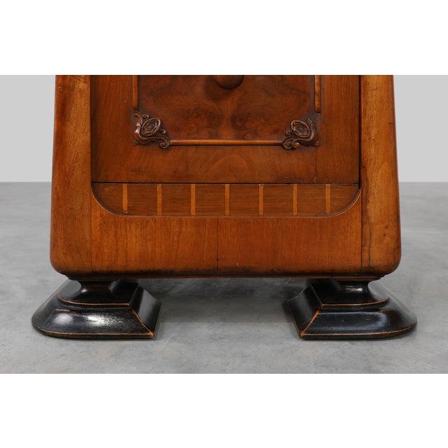Black Art Deco Wooden Nightstands, Italy, 1920s, Set of 2 For Sale - Image 8 of 12