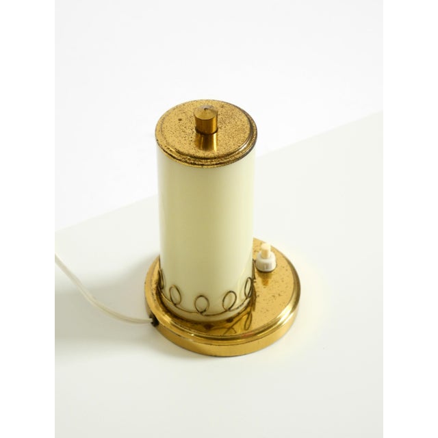 Beige Brass Table Lamp with Opal Glass Shade, 1950s For Sale - Image 8 of 18