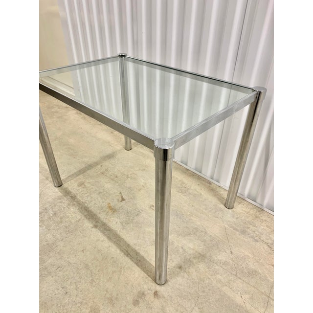 1960s Mid-Century Modern Milo Baughman Style Chrome Side Table For Sale - Image 5 of 10