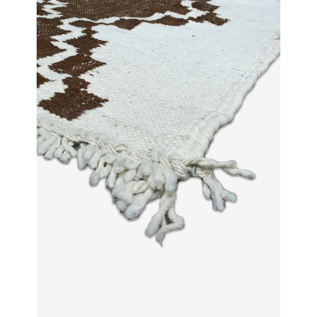 Boujad Runner Rug | Handwoven Berber Flatwoven Runner with Cascading Diamond Chain This striking Boujad runner features a...
