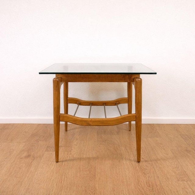 Mid-Century Modern Wood and Glass Coffee Table, Spain, 1950s For Sale - Image 4 of 7