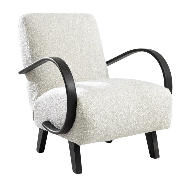 1950s Czech Wooden Armchair by J. Halabala For Sale