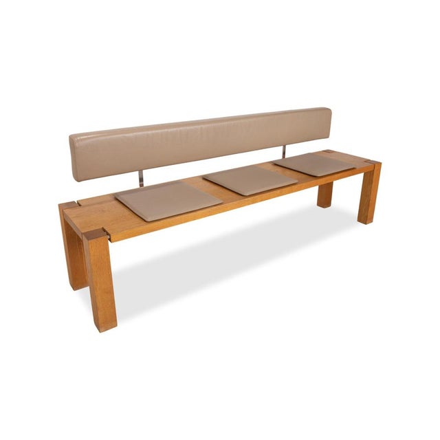 Modern Wooden Bench in Brown by Janua For Sale - Image 3 of 18