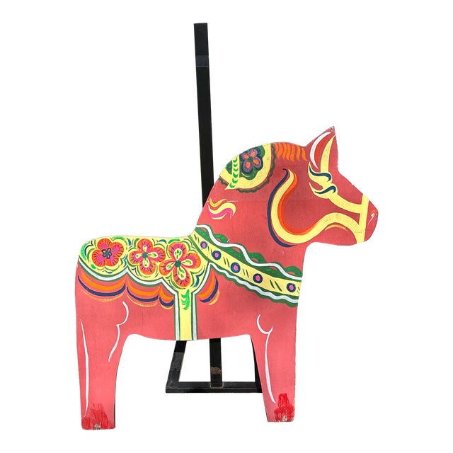 1970s Jumbo Swedish Horse Nordic Hand Painted Sculpture For Sale