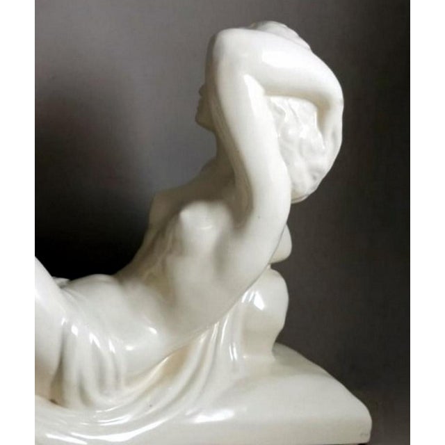 1920s Art Deco French Ceramic Sain-Clement Statue of Charles Lemenceau For Sale - Image 6 of 13