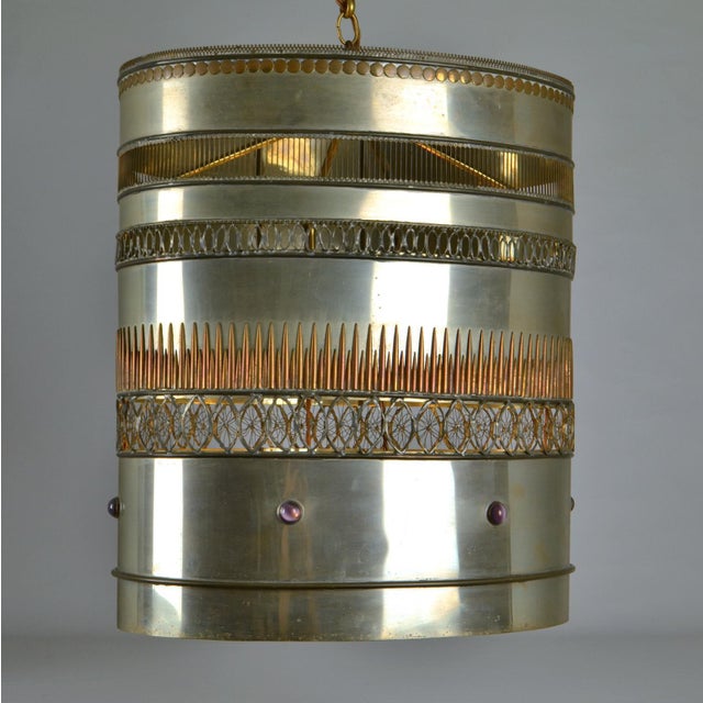Metal Pendant Lamp with Brass and Copper Decorations For Sale - Image 14 of 18