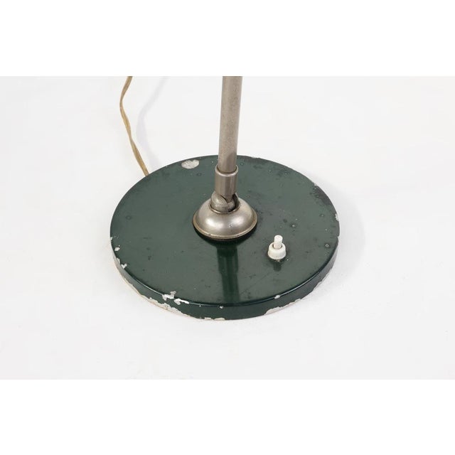 Forest Green Vintage Industral Metal Desk Lamp, France, 1920s For Sale - Image 8 of 10