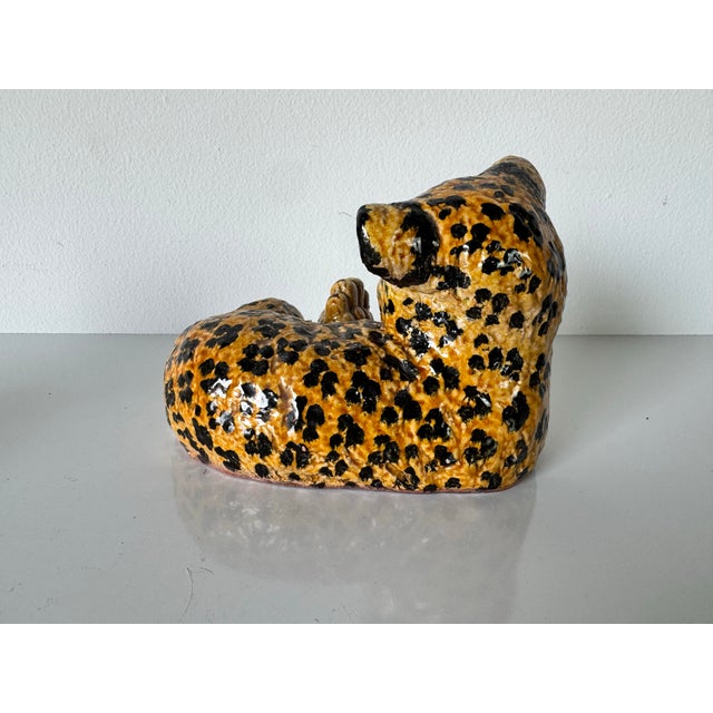 Italian Vintage Tiger Cub Decorative Figurines - A Pair For Sale - Image 4 of 11